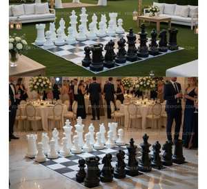 Juego de Ajedrez Gigante de Lujo para Fiestas de Cóctel, Accesorio Premium para Entretenimiento en Bodas al Aire Libre e Interiores, Ideal para Bodas de Destino - Product Image 3