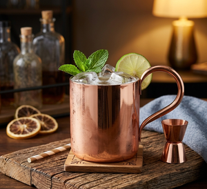 New Arrival Elegant Moscow Mules <b>Copper</b> Tumbler <b>Cup</b> Cocktail Mugs Leak-Proof Lid Vacuum Insulation Coffee Hand-made Eco-Friendly - Product Image 5