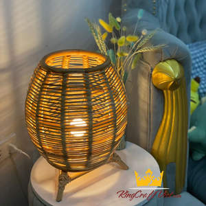 Lanterne tissée en bois de rotin 100% lanterne marocaine porte-bougie de King Craft, fournisseur vietnamien, vente en gros - Product Image 4