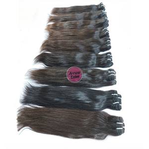 Extensiones de Cabello Humano Virgen Remy Indio de Alta Calidad Arrow Exim al por Mayor de Aliexpress 1B #   Extensiones de Cabello Liso con Doble Trama, Grado 12A, 100g - Product Image 3