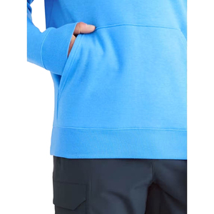 High Quality Men's Hooded Sweatshirt 100% Cotton Breathable Solid Color Casual Autumn Wear Blue Custom Logo - Product Image 5