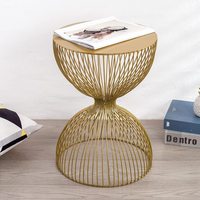Table d'appoint traditionnelle en métal enduit, durable, pour bureaux professionnels, salons décontractés, zones café, hôtellerie intérieure