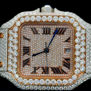 Reloj Hip Hop para hombre de 41 mm con diamantes Moissanite VVS 1 de calidad premium, movimiento automático de cuarzo, oro rosa de dos tonos. - Product Image 2