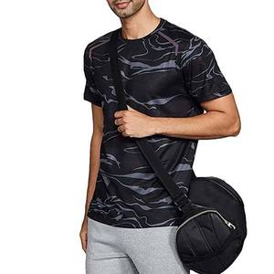 T-shirt à manches courtes pour homme, impression par sublimation personnalisée, col rond, séchage rapide, coupe sportive, tissu en polyester tricoté - Product Image 2