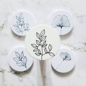 Classic Leaf Design White <b>Coaster</b> Suitable For Office Workspace Desk Organization And <b>Table</b> Protection Purpose From India - Product Image 4