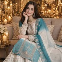 Set atasan palazzo dan dupatta katun chinon bordir tangan cetak digital, cepat kering, cocok untuk pesta, musim panas dan dingin, grosir Aarika Textiles