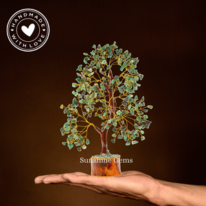 Árbol de la Vida de Cristal de Aventurina Verde Hecho a Mano con Alambre Dorado, Bonsái de Piedras Preciosas, Decoración para el Hogar, Artículo Decorativo de Feng Shui - Product Image 5