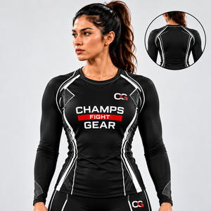 Custom OEM <b>Women</b> Muay Thai Compression Top Breathable MMA <b>Rash</b> <b>Guard</b> Fitness Workout Martial Arts Training Gear - Product Image 4