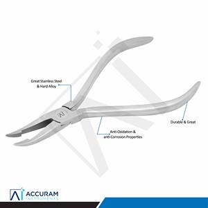 Alicates de ortodoncia Accuram Weingart, largos, para curvado lingual, con puntas serradas TC, para control de alambres de arco y sujeción de ligaduras, ergonómicos, CE - Product Image 4