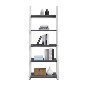 Soggiorno a 5 livelli a casa ufficio cucina camera da letto appartamento struttura in legno di gomma scaffale per scaffali libreria libreria espositore a parete - Product Image 2