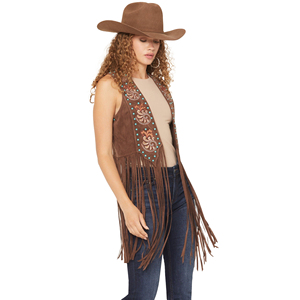 <b>Women</b> Fringe Vest Leather Western Cowboy Sleeveless <b>Jacket</b> <b>Suede</b> Tassel Biker Festival Rodeo Fashion Wear Premium OEM - Product Image 1