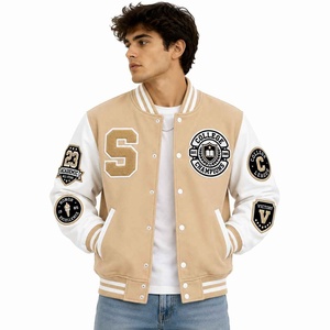 <b>Men</b> Vintage Unisex Wool Body Bomber <b>Jacket</b> OEM Custom Logo Letterman Varsity <b>Jacket</b> Chenille Patch Baseball Varsity <b>Jacket</b> - Product Image 1