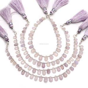 Belle Scorolite naturelle Lavande Quartz Facettes Forme de poire 6 pouces 6x4 à 9x6 MM Brin de pierres précieuses pour la fabrication d'articles de bijoux - Product Image 1