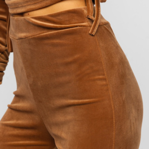Ensemble de survêtement en velours marron pour femmes, col roulé, manches longues, imprimé floral, décontracté, coupe ajustée, pantalon à taille élastique, automne - Product Image 5