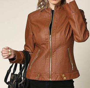 Chaqueta de Motocicleta de Cuero para Mujer, Resistente al Viento, de Alta Calidad, Tejido Personalizable, Logotipo Personalizado, Color Personalizado, Cierre de Cremallera - Product Image 5