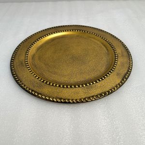 Assiette de présentation en fer de qualité supérieure avec finition dorée antique pour la décoration de table de mariage et la présentation de dîner de luxe - Product Image 2