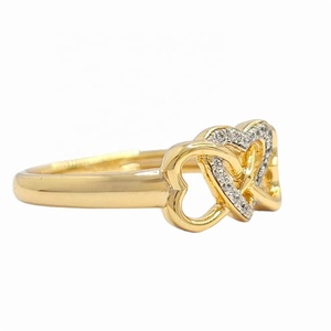 Bague de fiançailles pour femme en argent sterling plaqué or poli, sur mesure, classique, avec zircone sertie pavé, 4 couches de plaqué fantaisie - Product Image 3