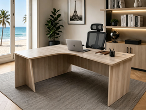 Modern Minimalist Design L-Shaped Chipboard Melamine Laminate <b>Office</b> Desk Durable Commercial Multipurpose Workstation for - Product Image 1
