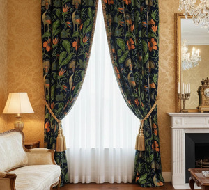 High Quality Vintage Garden Floral <b>Curtains</b> Dense Botanical Print 70% Light Blocking Custom Window Drapes <b>for</b> Living Room - Product Image 4