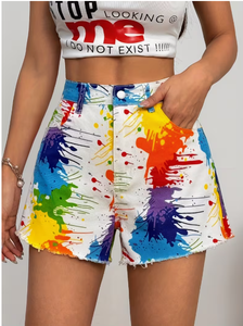 Shorts de Mezclilla de Cintura Alta y Secado Rápido para Mujer, Marca TRIBON SPORTS, con Bordado de Estrellas, Moda de Verano, Algodón - Product Image 5