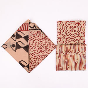 ผ้าพันคอพิมพ์ลาย Bagru ผ้าฝ้ายธรรมชาติ ชุดผ้าพันคอหรูหรา สไตล์อินเดีย โบโฮ ผ้าพันคอคล้องคอ ผ้าพันผมวินเทจ - Product Image 5