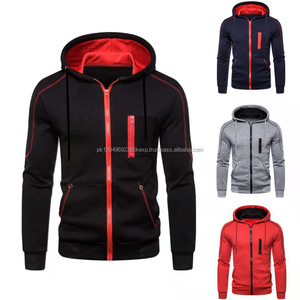 เสื้อฮู้ดมีซิปสำหรับผู้ชายเสื้อฮู้ดสวมหัวสีสันสดใส - Product Image 1