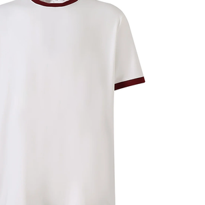 T-shirt Ringer Homme Coupe Ample 100% Coton Tricoté Col Rond Respirant Écologique Impression Logo Personnalisé Décontracté Style Universitaire - Product Image 4