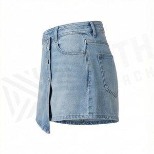 Shorts d'été pour femmes de qualité supérieure, grande taille, nouveau style, denim, couleur personnalisée, logo personnalisé, fabrication OEM, vêtements tendance - Product Image 3