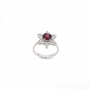 925 Sterling <b>Silver</b> Natural Pink <b>Garnet</b> <b>Ring</b> Rhodium Plated OEM ODM Fine Jewelry - Product Image 4