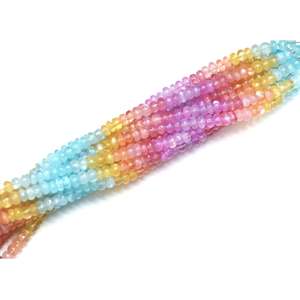 Cuentas redondas lisas de piedra lunar arcoíris natural brillante, cuentas redondas lisas de piedra lunar arcoíris multicolor de 5-7 mm - Product Image 5