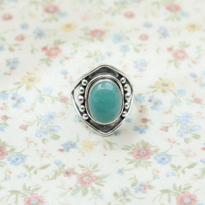 Vintage Amazonite Gemstone <b>Ring</b> 925 Sterling Silver Rose Gold Yellow Gold Plated Handmade <b>Statement</b> Boho Women Jewelry Unisex - Product Image 6