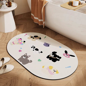 Customised Soak High Quality Factory Customized Non slip Super <b>Absorbent</b> Quick Drying Diatomite Bathroom Floor <b>Mat</b> Diatomaceous - Product Image 2