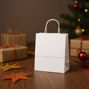 Sacchetto Regalo in Carta 31x15x41 Cm Bianco con Manico per Regali - Product Image 2