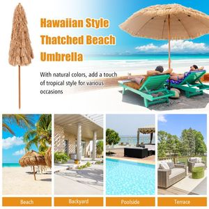 Parasol de plage hawaïen Hula de 8 pieds, parasol de patio en chaume Tiki avec style! - Product Image 2
