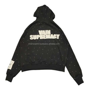 Personalizado de alta calidad recortado peso pesado desgastado bordado parche térmico Unisex cortar y coser ácido piedra lavada sudaderas con capucha para hombres - Product Image 5