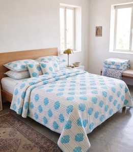 Handmade Kantha Stitch Bedcover Cotton Reversible <b>Quilt</b> Manufacturer for Custom <b>Bedding</b> Collections Bulk Orders Global Export - Product Image 1