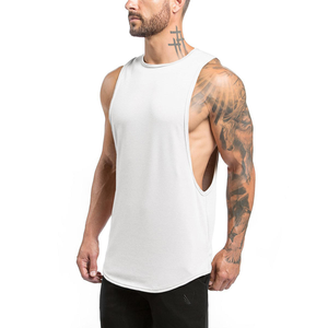 Débardeurs personnalisés sans manches pour hommes, à emmanchures profondes, unis, pour la gym et le sport - Product Image 1