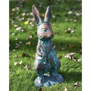 Bronze Rabbit <b>Ornament</b> <b>Easter</b> Decoration Handmade Green Antique Hare Rabbit Figurine Decor Cheap Price - Product Image 1