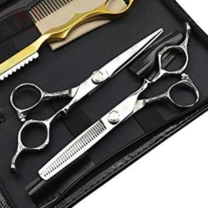 Professional Barber Hair Scissors <b>Set</b> 6 Inch with <b>Razor</b> Stainless Steel Salon Hairdressing Tool Kit - Product Image 3