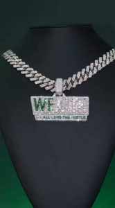 Collar con Colgante de Nombre Personalizado Unisex con Moissanita Verde Baguette, Estilo Hip-Hop para Hombre, Joyería de Diamantes, Regalo Único y Perfecto - Product Image 4