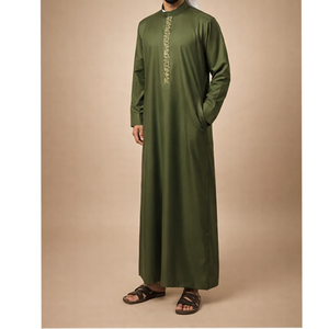 Túnica Islámica Tradicional para Hombre, Thobe de Manga Larga, Ropa Musulmana para Eventos Culturales - Product Image 4