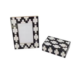 Handmade Bone and MDF Inlay Picture <b>Frame</b> in Green and White Ethnic Style <b>Photo</b> <b>Frame</b> for Tabletop Home Interior ZAMZAM IMPEX - Product Image 2
