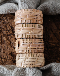 Round Cane Knitted Design Rattan Napkin Ring Natural Color for Wedding Restaurant Hotel <b>Table</b> Decoration - Product Image 1