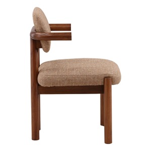 Contemporary Solid Wood Armchair with Cushioned Seat and <b>Backrest</b> Elegant Chair for Hote Restaurant and Interior Design Projects - Product Image 3