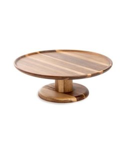 Présentoir à gâteaux rond en bois massif, plateau de service rustique pour desserts, idéal pour la décoration de fêtes - Product Image 1