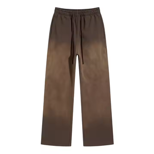 Pantalones Deportivos de Pierna Ancha para Mujer, Color Sólido, Cintura Elástica con Cordón, Corte Holgado, Largos, Casuales, Tejidos para Otoño - Product Image 1