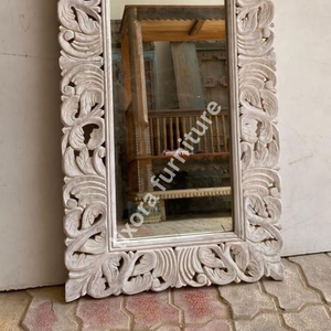 Luxury Handcrafted Solid Wood Wall <b>Mirror</b> Frame Ornate Royal Victorian Floral Scroll Carving Brown - Product Image 4