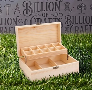 Wooden Foldable Jewelry <b>Box</b> 2-Layer Rectangular Hinged Lid Multifunction <b>Storage</b> Organizer with Dividers Modern Luxury Design - Product Image 1