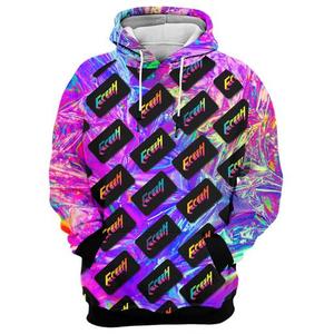 Sudadera con Capucha Degradada de Color para Mujer, Top Corto con Estampado por Sublimación, Logo Trasero Energético, Ropa Urbana de Primavera, Tejido de Poliéster - Product Image 6