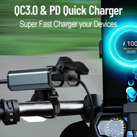 Chargeur de téléphone pour moto 100W PD PPS IP67 étanche, double USB A+C, charge rapide, prise en charge de la charge inverse, ordinateur portable, OVP, scooter